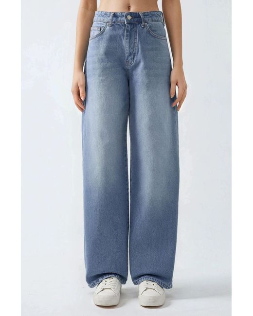 Hiccup Blue Baggy Fit Denim Jeans