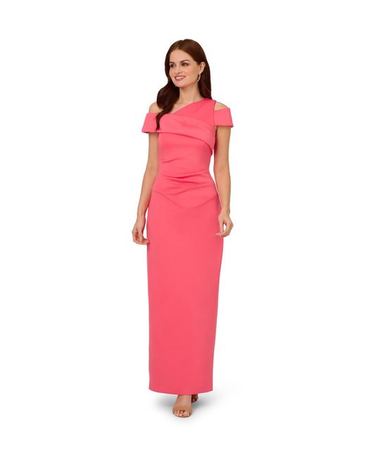 Adrianna Papell Red Asymmetrical Drape Gown