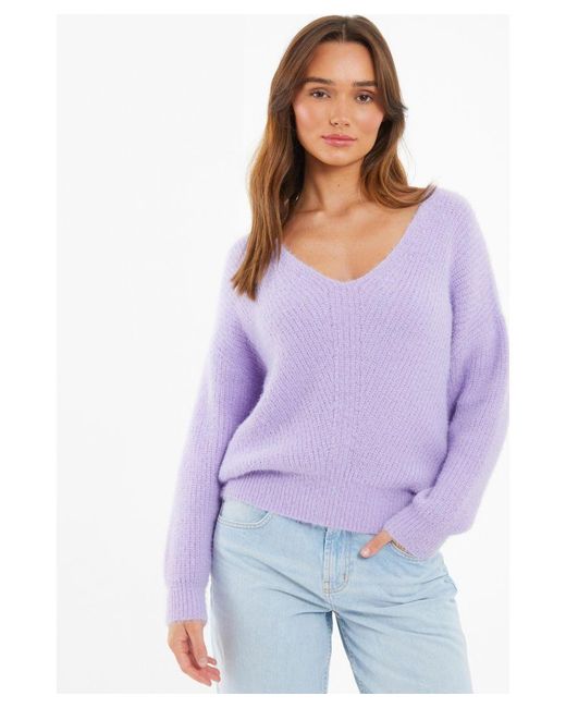 Quiz Purple Lilac Knit Fluffy Jumper