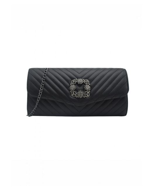 Where's That From Black 'Cove' Clutch Bag With Embellished Detail