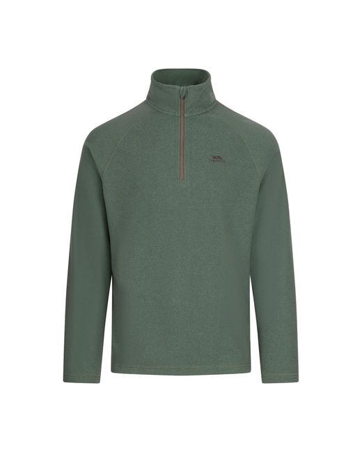 Trespass Green Keynote Anti Pilling 1/4 Zip Fleece Top Smoke/Alpine) for men