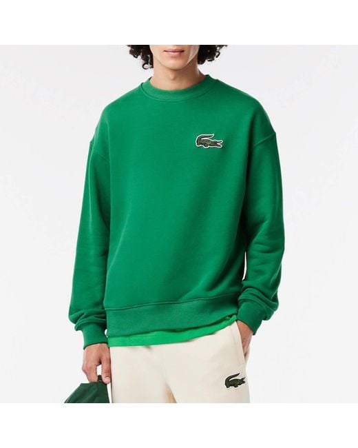 Lacoste Green Loose Fit Fleece Sweatshirt