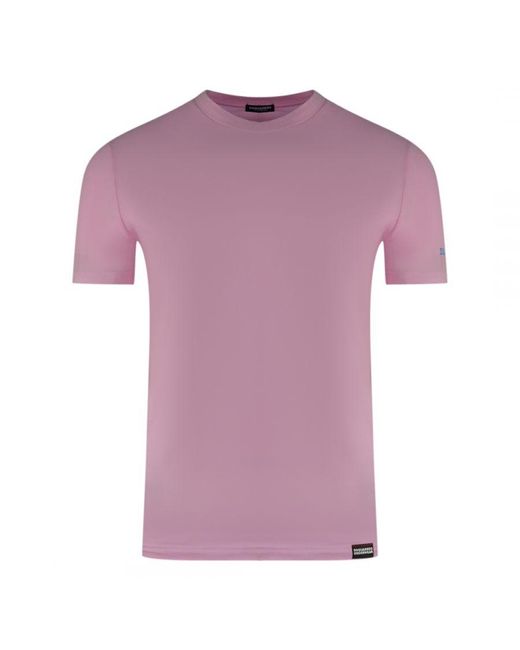 DSquared² Purple Logo On Sleeve Underwear T-Shirt for men