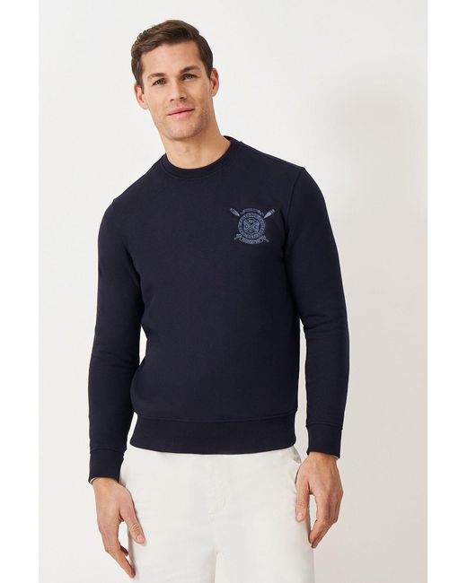 Crew Blue Crest Logo Sweatshirt Cotton for men