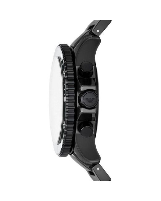 Emporio Armani Black Diver Watch Ar70010 Ceramic for men