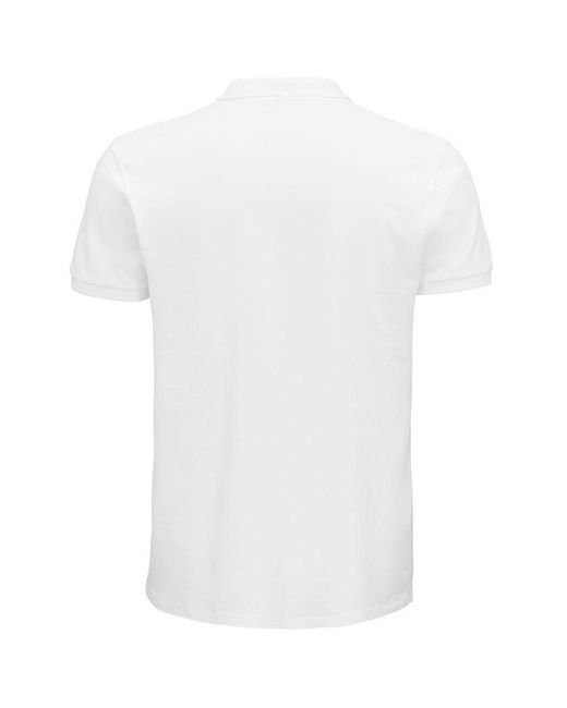 Sol's White Planet Pique Organic Polo Shirt for men