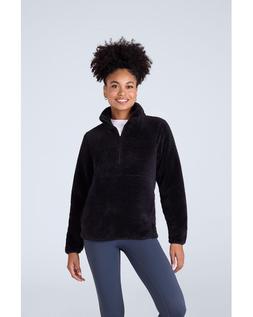 Mountain Warehouse Blue Teddy Fleece Sweater Half Zip Warm Cosy Casual Coat