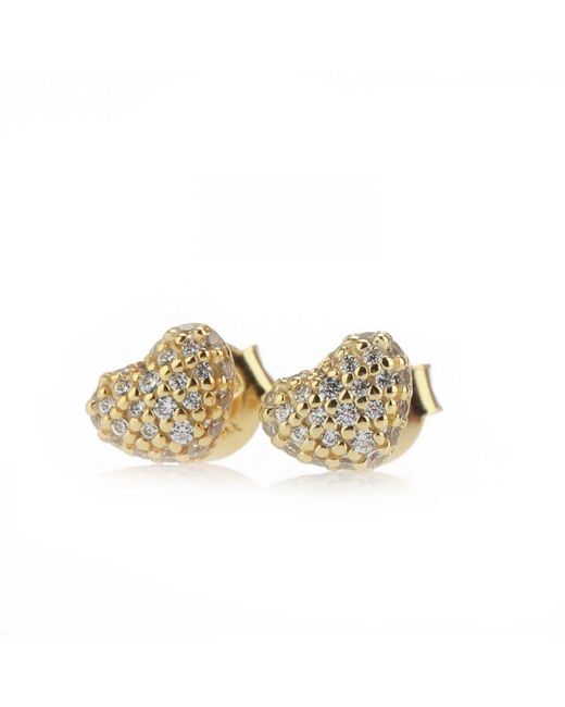 Michael Kors Metallic Accessories Plated Pave Heart Stud Earrings