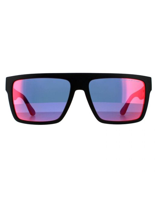 Tommy Hilfiger Blue Rectangle Matte Infrared Sunglasses for men
