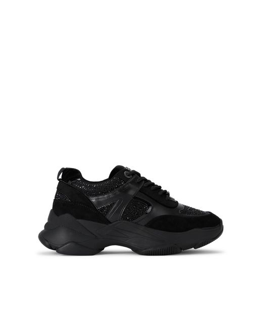 KG by Kurt Geiger Black Lucile Lace Up Gem Sneakers