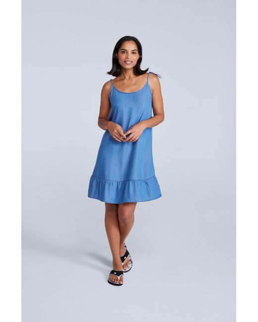 Mountain Warehouse Blue 'Sofia' Chambray Beach Dress Breathable Summer Outfit Lyocell