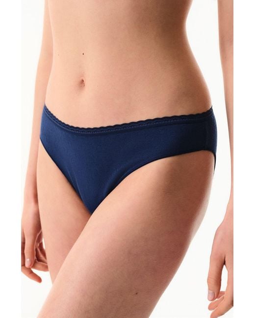 Penti Blue Mid-Waist Lace Brief