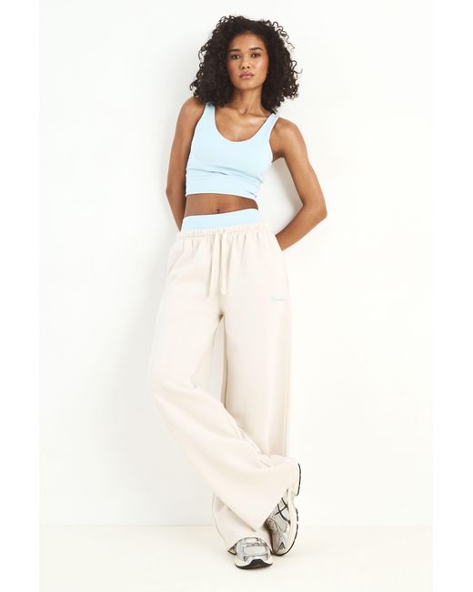 DSGN Studio White Script Embroidered Straight Leg Jogger
