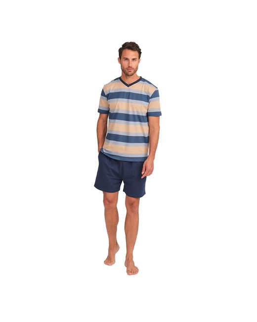 J&j Brothers Blue Jjbfh5700 Short Sleeve Pajamas for men