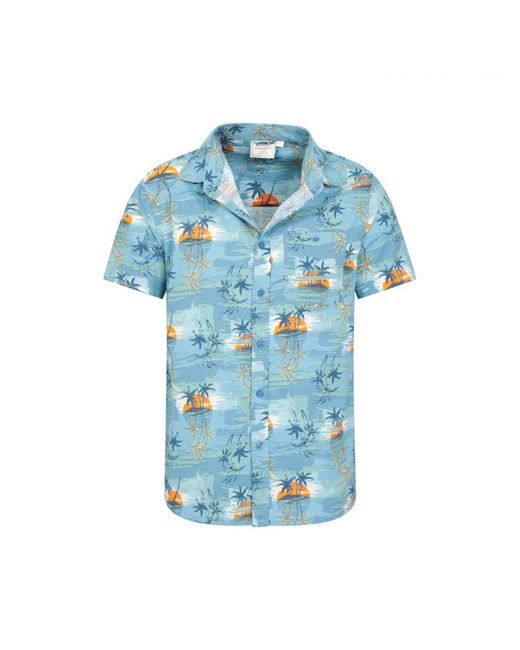 Mountain Warehouse Hawaiian Overhemd Met Korte Mouwen (blauw) in het Blue voor heren