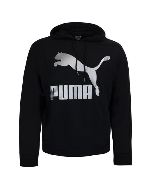 PUMA Black Classic Metallic Logo Hoodie Graphic Jumper 579056 01