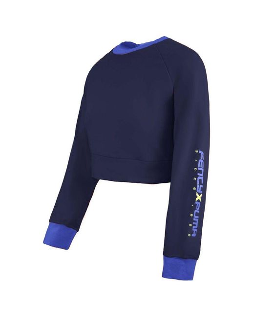 PUMA Blue X Rihanna Fenty Laced Sweatshirt Pullover 577290 02 Cotton