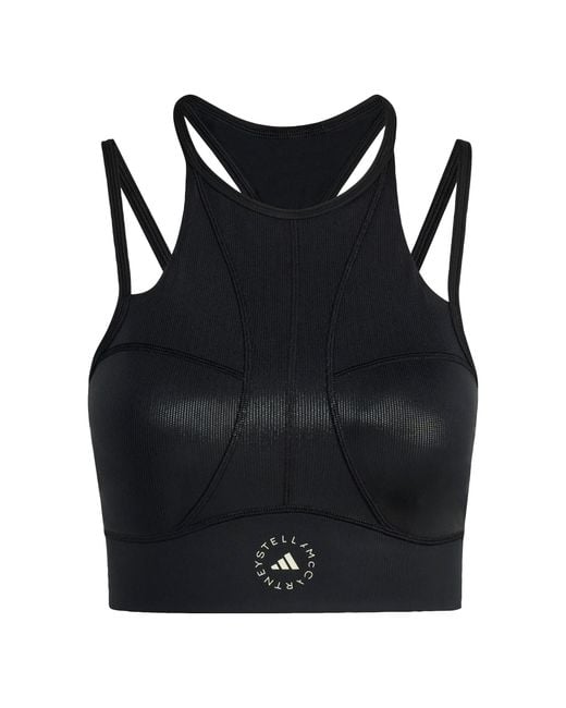 Adidas By Stella McCartney Black Training Micro Dot Crop Top