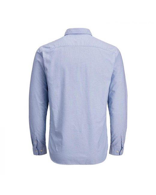 Jack & Jones Blue Shirt Long Sleeve With Collars Slim Fit Casual Top Wear for men