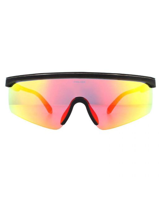 Police Pink Wrap Rubberised Mirror Sunglasses for men