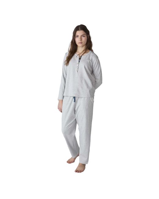 J&j Brothers Gray Jjbfp1800 Long Sleeve Pajamas