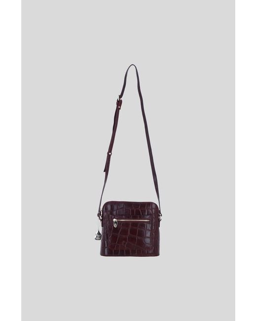 Ashwood Leather Purple Genuine Crossbody Bag With Adjustable Strap