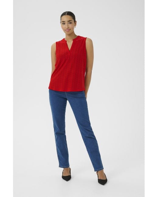 Kaffe Blouse Met Lange Mouwen Regular Fit Lollipop Pink in het Red