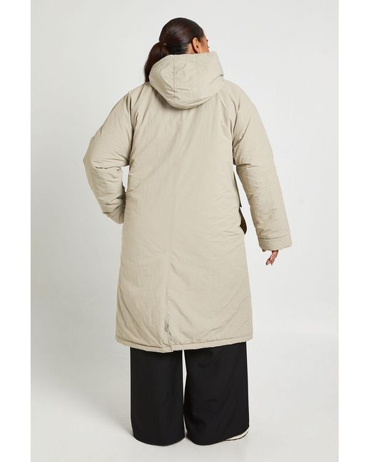 Boohoo Natural Plus Long Line Parka Jacket