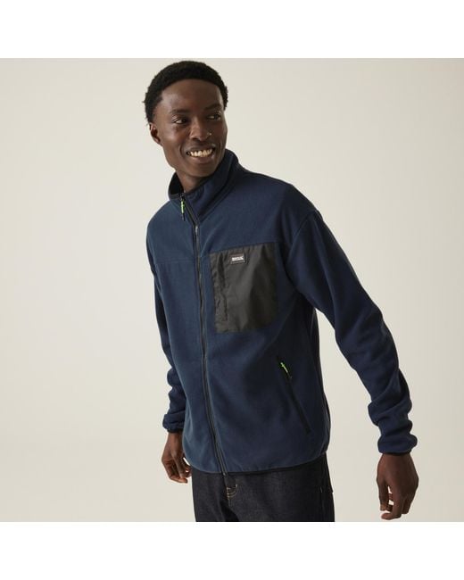 Regatta Blue Frankie Full Zip Outdoor Warm Winter Fleece Jacket for men