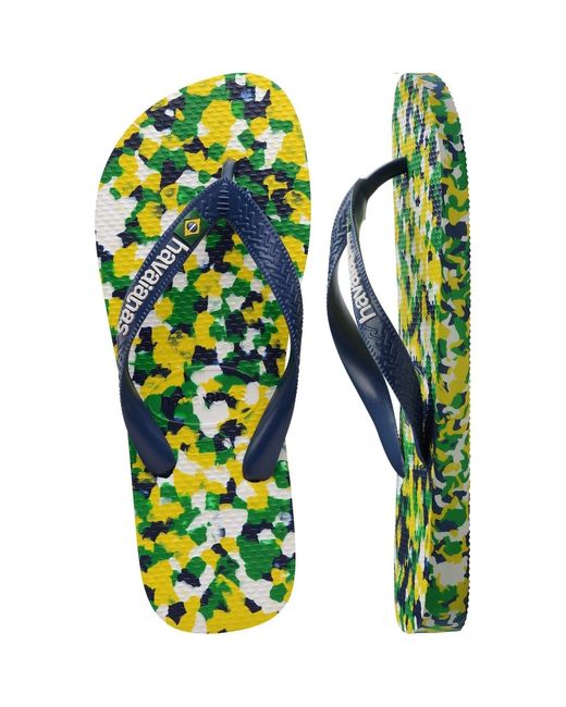 Havaianas Green Brasil Camo Patterned Flip Flops for men