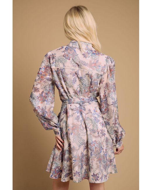 Oasis Multicolor Burnout Floral Mini Dress
