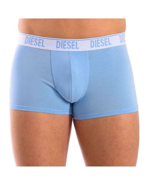 DIESEL Blue Pack-3 Cotton Stretch Boxers 00Sab2-0Sfac for men