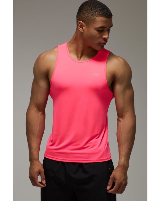 BoohooMAN Pink Active Running Vest for men