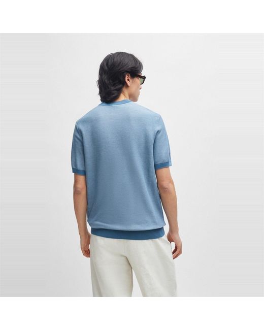 Boss Blue Tantino Knitted T-Shirt for men
