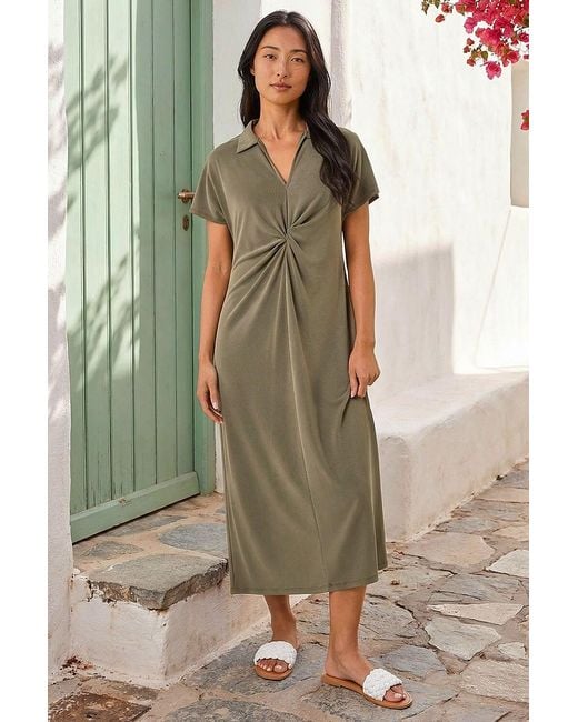 Roman Green Petite Twist Waist Midi Dress
