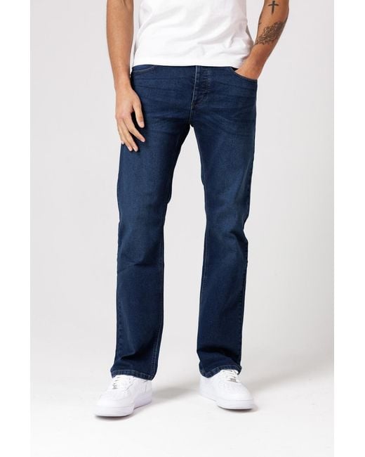 French Connection Blue Cotton Straight Leg Stretch Denim Jeans for men