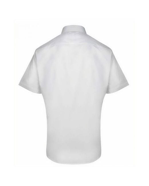 PREMIER White Supreme Poplin Short-Sleeved Shirt for men