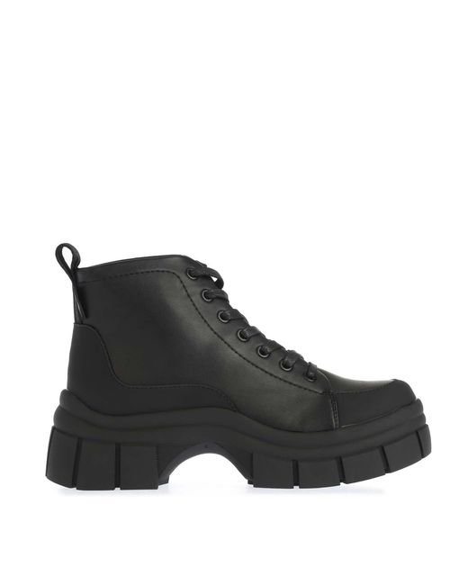 Rocket Dog Black Trusty Platform Lug Lace Up Boots