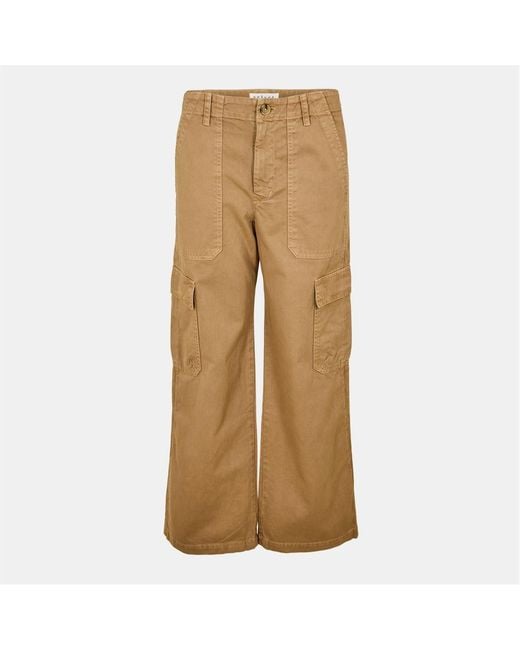 Velvet By Graham & Spencer Natural By And Solid Wide Leg Cargo Trousers