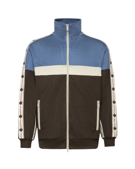 DSquared² Blue Maple Leaf Tape Track Jacket for men