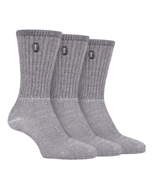 Jeep Gray 3 Pairs Vintage Cotton Cushioned Socks For Hiking Boots for men