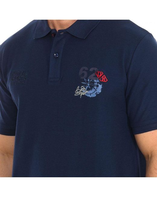 Daniel Hechter Blue Short-Sleeved Polo Shirt 75104-181990 for men