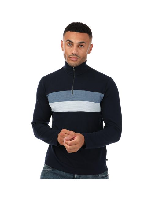 Ted Baker Blue Veller Slim Fit Half Zip Sweatshirt for men
