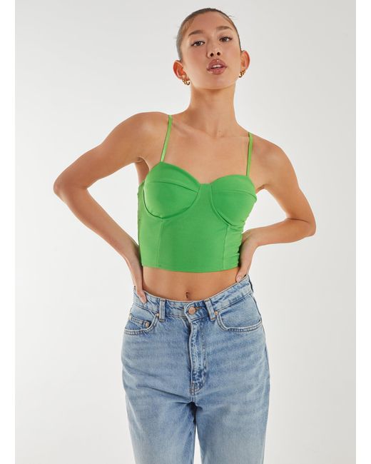 Pink Vanilla Green Basic Bustier Top