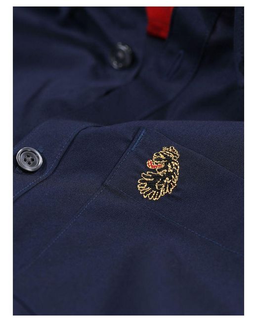 Luke 1977 Blue Telford Tailored Fit Smart Shirt Cotton for men
