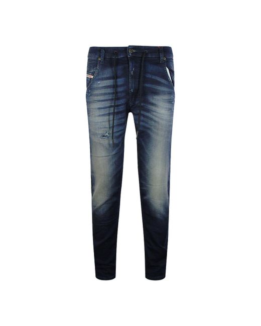 DIESEL Blue Krooley-Y-Ne Dark Jogg Jeans Cotton for men