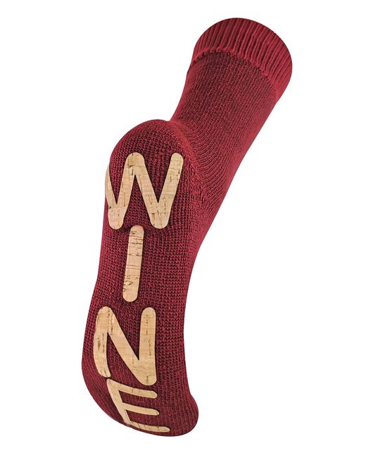 Sock Snob Red Ladies Thick Thermal Fleece Lined Novelty Wine Soft Slipper Socks