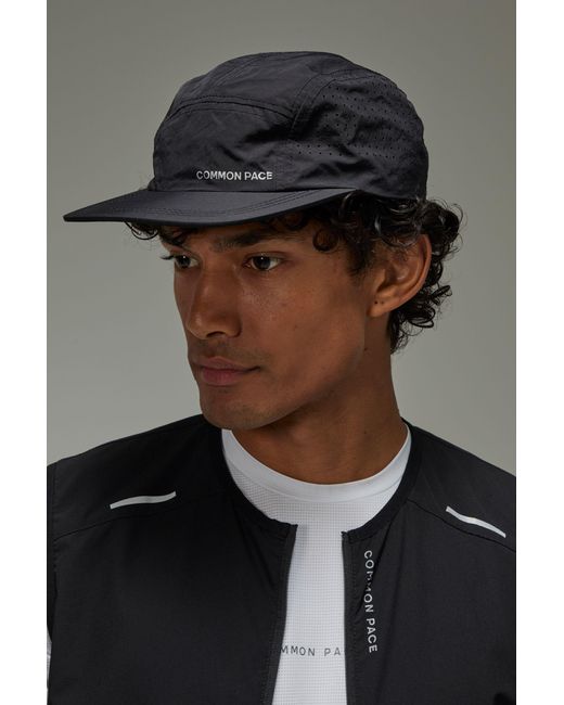 BoohooMAN Black Common Pace Running 5 Panel Cap for men