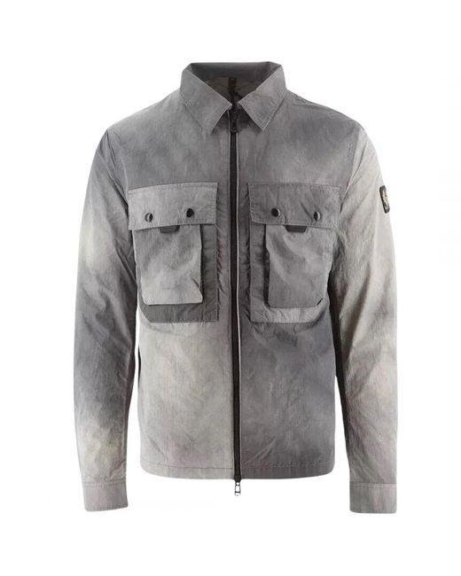 Belstaff Gray Tour Old Overshirt Jacket Polyamide for men