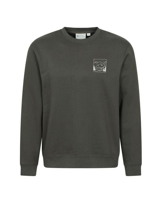 Mountain Warehouse Gray 'Mountain Scene' Graphic Sweatshirt Warm Casual Lightweight Pullover Top Cotton for men